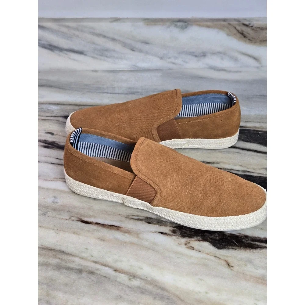 Stacy Adams Mens Tan Espadrille Slip On Memory Foam Sneakers‎ 25454-221 8.5M